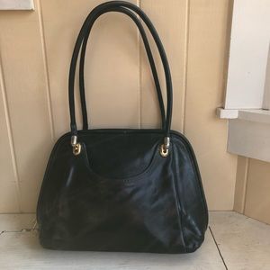 Vintage black leather Marino Orlandi Satchel Bag
